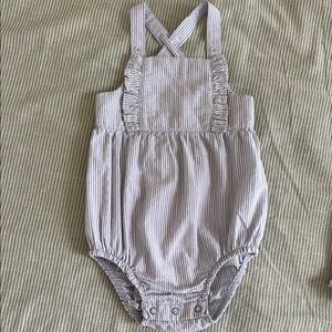 Striped Baby Romper with the matchy hat
